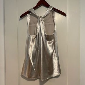Ann Taylor shiny metallic halter top blouse shirt